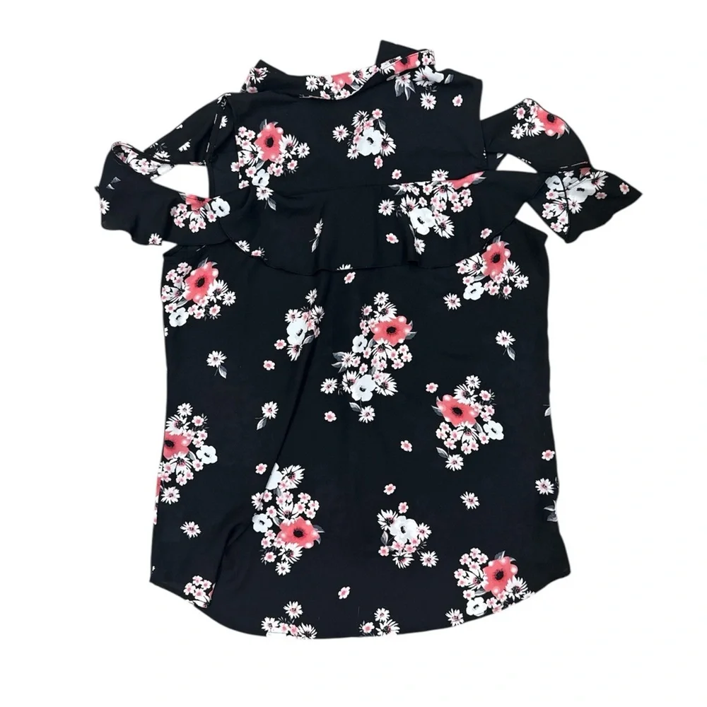 Ricki’s Black Floral Cold Shoulder Blouse – Women’s - Picture 4 of 4